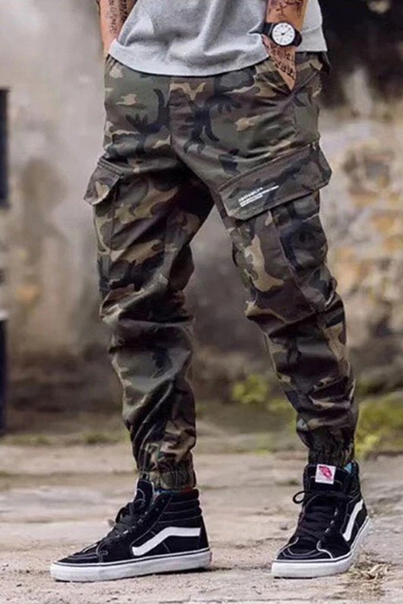 Pantaloni Casual Mimetici di Cotone