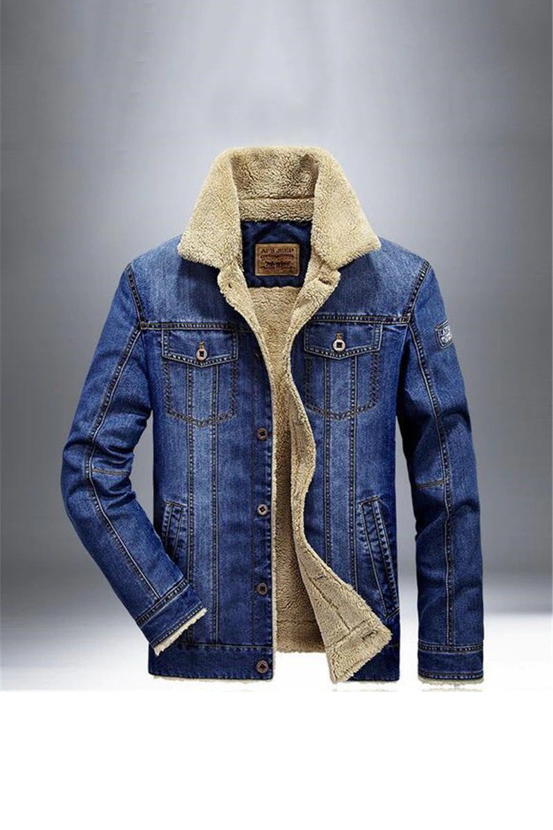 Giacca di Jeans Rivestita in Vello