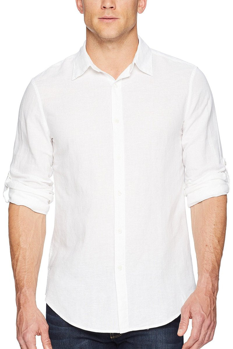 Camicia Casual in Cotone con Maniche Arrotolabili